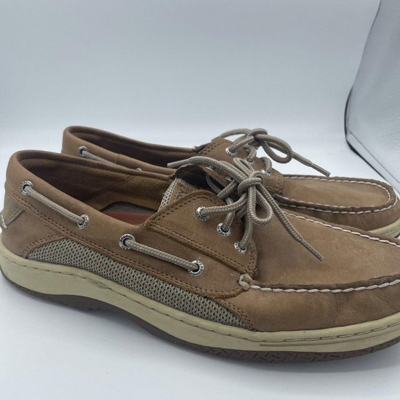 SPERRY Top Sider Men's Boat shoes Billfish 3 Eye 0799320 BROWN sz 10.5 - VGUC - Picture 4 of 9